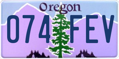 OR license plate 074FEV