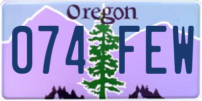 OR license plate 074FEW