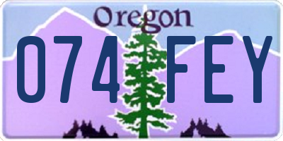 OR license plate 074FEY