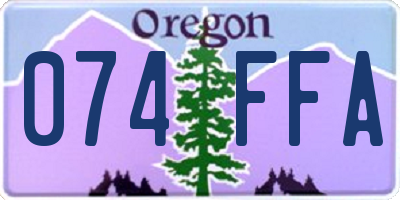 OR license plate 074FFA