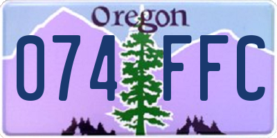 OR license plate 074FFC
