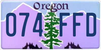 OR license plate 074FFD