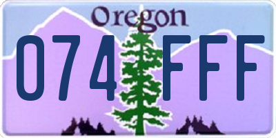 OR license plate 074FFF