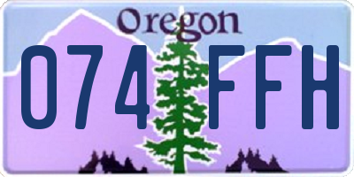 OR license plate 074FFH