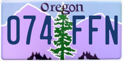 OR license plate 074FFN