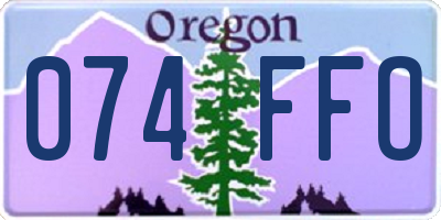 OR license plate 074FFO