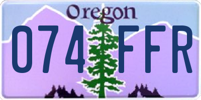 OR license plate 074FFR