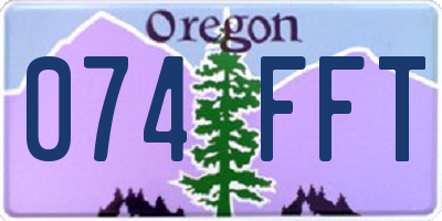 OR license plate 074FFT