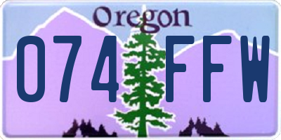 OR license plate 074FFW