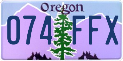 OR license plate 074FFX