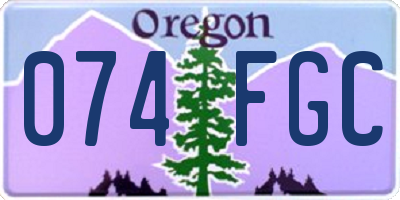 OR license plate 074FGC