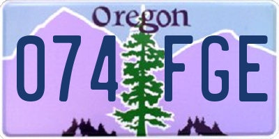 OR license plate 074FGE