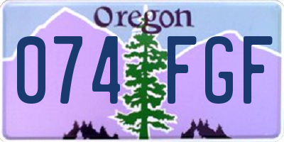 OR license plate 074FGF