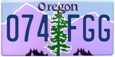 OR license plate 074FGG