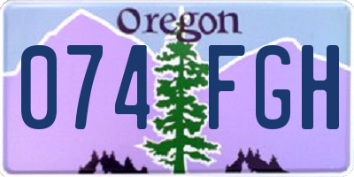 OR license plate 074FGH