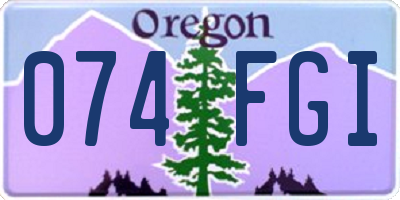 OR license plate 074FGI