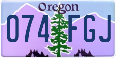 OR license plate 074FGJ