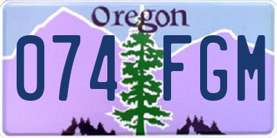 OR license plate 074FGM