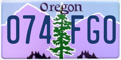 OR license plate 074FGO