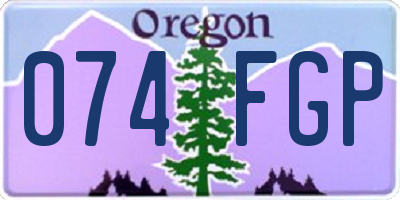 OR license plate 074FGP