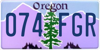 OR license plate 074FGR