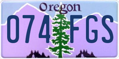 OR license plate 074FGS