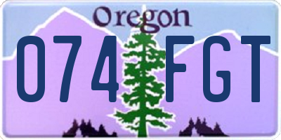 OR license plate 074FGT