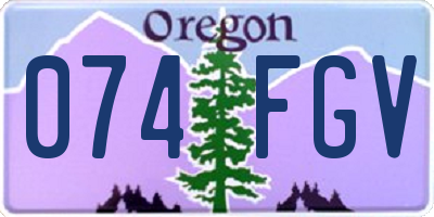 OR license plate 074FGV