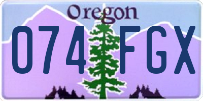 OR license plate 074FGX