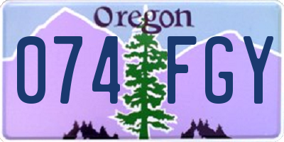 OR license plate 074FGY