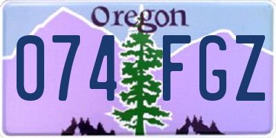 OR license plate 074FGZ