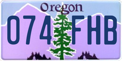 OR license plate 074FHB