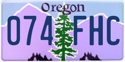 OR license plate 074FHC