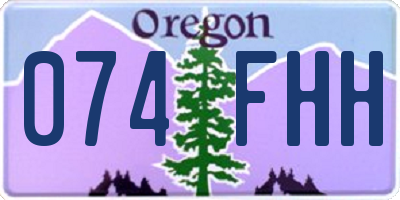 OR license plate 074FHH