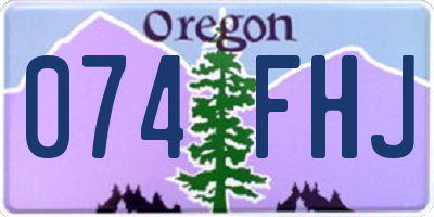 OR license plate 074FHJ