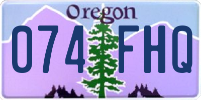 OR license plate 074FHQ