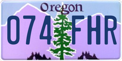 OR license plate 074FHR