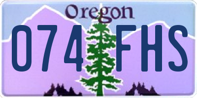 OR license plate 074FHS