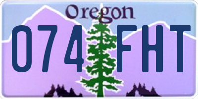 OR license plate 074FHT
