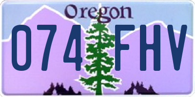 OR license plate 074FHV