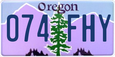 OR license plate 074FHY