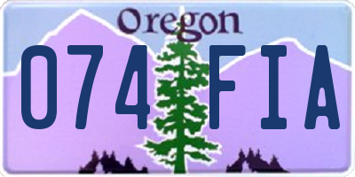OR license plate 074FIA