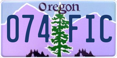 OR license plate 074FIC