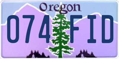 OR license plate 074FID