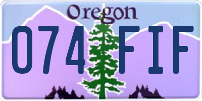 OR license plate 074FIF
