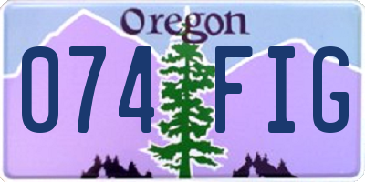 OR license plate 074FIG