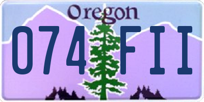OR license plate 074FII