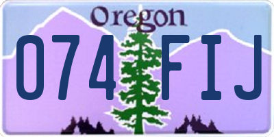 OR license plate 074FIJ