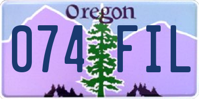 OR license plate 074FIL