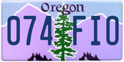 OR license plate 074FIO